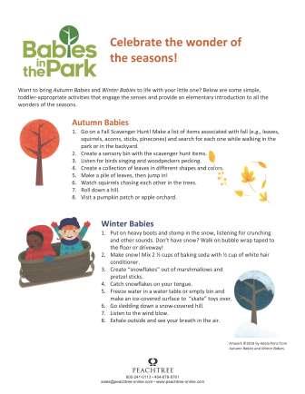 Babies in the Park Activity Sheets